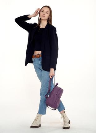 Женский стильный молодежный фиолетовый рюкзак для прогулки5 фото