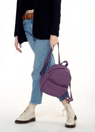 Женский стильный молодежный фиолетовый рюкзак для прогулки10 фото