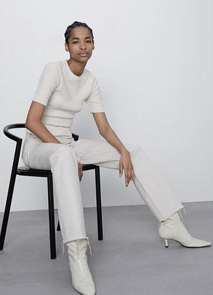 Гарний в’язаний светер з коротким рукавом від zara