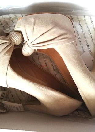 Туфли aldo женские высокий каблук натуральная замша открытый носок бежевые aldo
