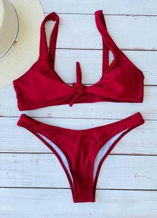 Купальник бордо купальник с топом