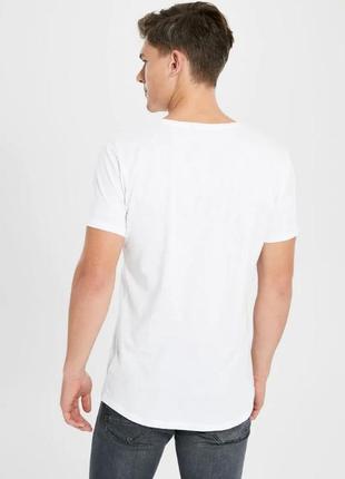 Біла чоловіча футболка lc waikiki / лз вайкікі з круглим коміром3 фото