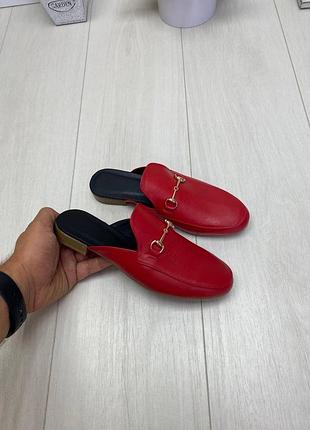 Мюли сабо шльопанці тапочки натуральна шкіра