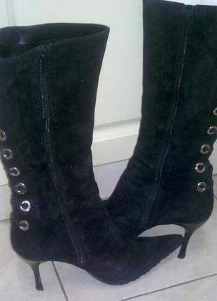 Сапоги зимние натур замш шнуровка р 38