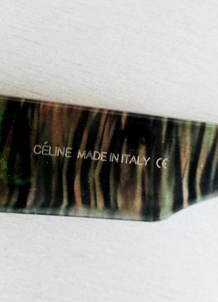 Celine стильные женские солнцезащитные очки салатовые яркие дужки коричневые перламутровые5 фото