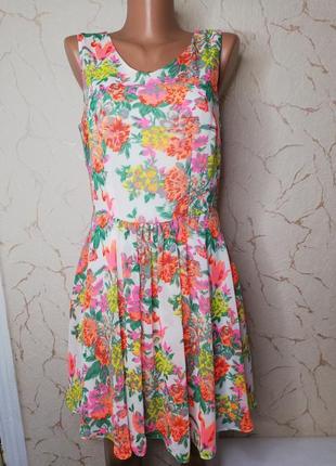 Платье в цветочний принт летнее легкое воздушное