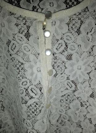 Нарядная блузка гипюровая белая для девочки, р. 158-164