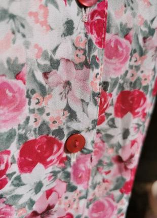 Винтажное платье миди расклешенное в принт цветы розы ретро eastex5 фото