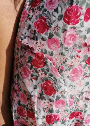 Винтажное платье миди расклешенное в принт цветы розы ретро eastex7 фото