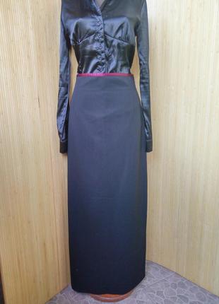 Итальянская чёрная длинная юбка с высокой талией sarah pacini 36/38