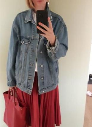 Куртка джинсовая женская высокий рост размер м размер l оверсайз1 фото
