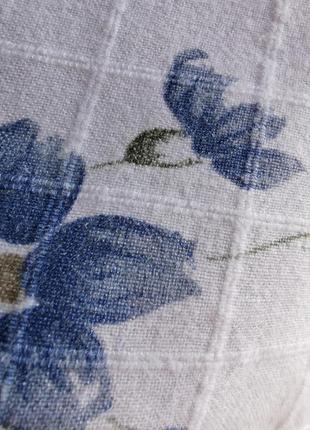 Рубашка лен коттон вискоза в принт цветы ewm тениска блуза с коротким рукавом5 фото