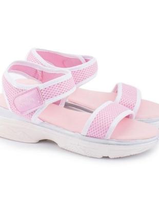 Стильные розовые спортивные босоножки сандалии на платформе толстой подошве низкий ход3 фото