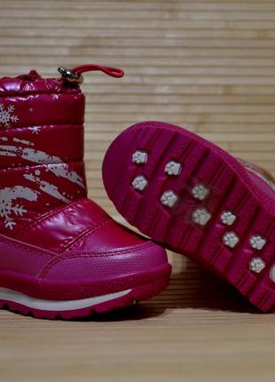 Зимові термо чобітки дутики на дівчинку tom.m малинові розміри 27, 28
