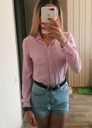 Рубашка розовая /блузка2 фото