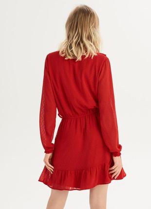 Червона сукня на запах2 фото