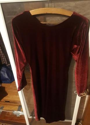 Винтажное красивое бархатное платье с шикарной отделкой, с вышивкой бисером2 фото