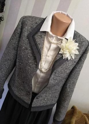 Дизайнерский винтажный жакет пиджак  винтаж премиум бренд шерсть франция