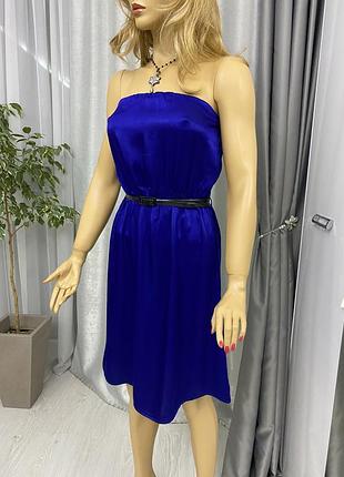 Красивое синее платье из вискозы topshop