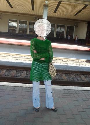 Вязанный свитер туника