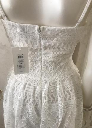 Нарядное белое кружевное платье vila8 фото
