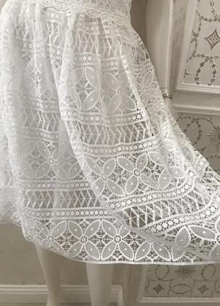 Нарядное белое кружевное платье vila2 фото