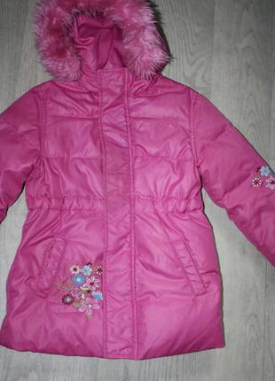 Пухове пальто ф.benetton р-104/110 на девочку3/ 4/5 років в хорошому сост