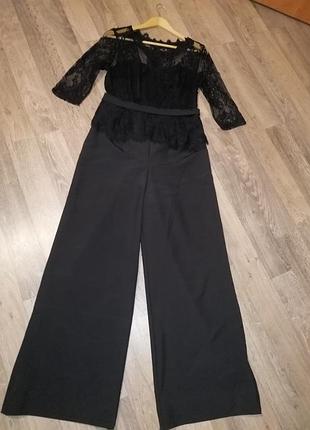 Комбез, ромпер з ажурною баскою