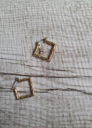 Asos design pack of 2 hoop earrings in bamboo1 фото