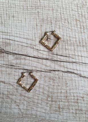 Asos design pack of 2 hoop earrings in bamboo2 фото