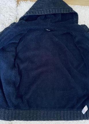 Стильная теплая вязаная кофта куртка толстовка с капюшоном george3 фото