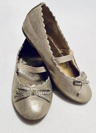 Балетки лодочки туфельки золотистые со стразами accessorize