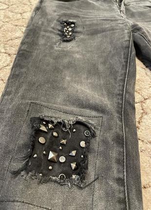 Бомбезные джинсы с камнями,люкс качество, размер с/л.2 фото