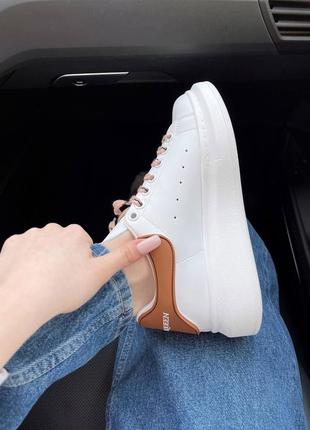 Женские кроссовки  alexander mcqueen white/beige8 фото