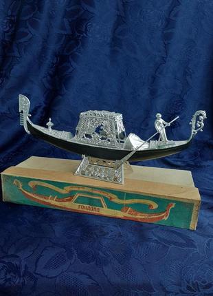 Шкатулка сувенирная ссср гондола днепропластмасс советская пластиковая лодка в коробе
