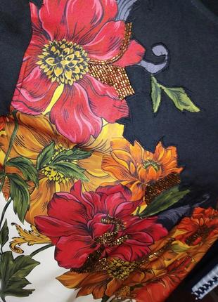 Шикарная блуза-туника с акцентными рукавами и вышивкой бисером2 фото