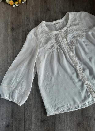 Блуза рубашка,сорочка белая  вискозная фактурная ткань ,размер 484 фото