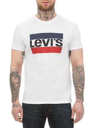 Чоловіча біла футболка levis розмір s