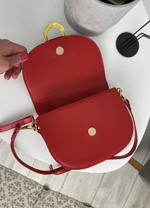 Красная сумка с длинным ремешком, сумка на плечо4 фото