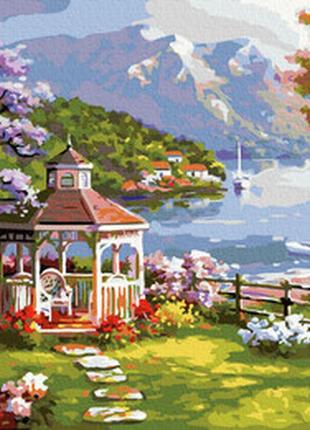 Картина за номерами gx37978 альтанка біля гірського озера