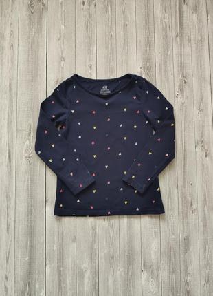 Синий в сердечках реглан h&m 2-4y