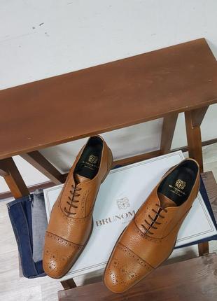 Мужские кожаные туфли ручной работы bruno magli 42 a.testoni bally6 фото