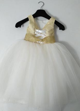 Нарядное праздничное пышное платье для девочки 5-6 лет 110-116 см5 фото