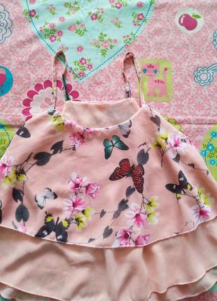 Нарядная блуза,топ в бабочки для девочки 7-8 лет2 фото