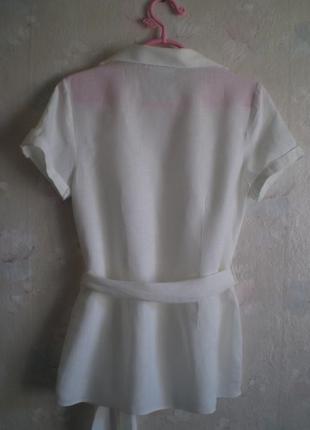 Льняная блуза-рубашка wallis s 44 uk10, лен, короткие рукава2 фото