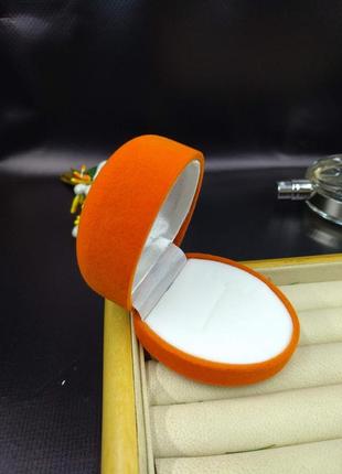 Ювелирная подарочная упаковка футляр коробочка для кольца сережек овал бархатная