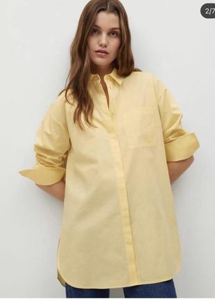 Рубашка оверсайз желтая яркая свободная mango оригинал