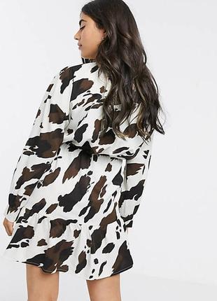 Сукня сорочка з воланами вестерн анімалічтичний корова коровячий принт cow print 2022272 фото