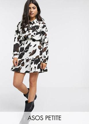 Сукня сорочка з воланами вестерн анімалічтичний корова коровячий принт cow print 202227
