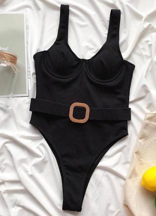 Відрядний чорний купальник